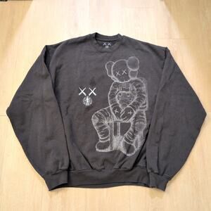 Kid Cudi x Kaws Men XL Astronaut Sweatshirt Moon Man Skater Grunge Black